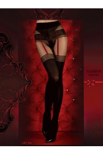 Ballerina: collant nero/rosso effetto reggicalze. Art. 340 Ballerina: collant nero/rosso effetto reggicalze. Art. 340