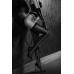Calze nere da reggicalze con righe verticali. Art. BS125 Calze nere da reggicalze con righe verticali. Art. BS125