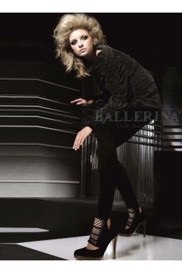 Ballerina: leggings neri con inserto a rete. Art. 021