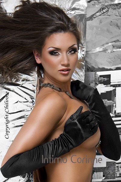Guanti lunghi in raso nero. Guanti lunghi in raso nero.