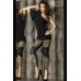 CHILIROSE: leggings neri con inserti leopardati. CHILIROSE: leggings neri con inserti leopardati.