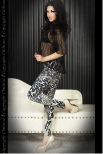 Leggings fantasia animalier blu/nero. Leggings fantasia animalier blu/nero.