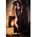 CHILIROSE: abito in chiffon con inserti in pizzo. CHILIROSE: abito in chiffon con inserti in pizzo.