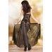 Abito lungo in pizzo e chiffon. Nero Abito lungo in pizzo e chiffon. Nero