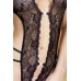 CHILIROSE: body in pizzo con profonda apertura e strass. Nero CHILIROSE: body in pizzo con profonda apertura e strass. Nero