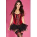 Corpetto rosso in raso e pizzo con paillettes. Corpetto rosso in raso e pizzo con paillettes.
