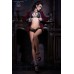 Completino intimo 2 pezzi in pizzo con stringhe. Nero. Completino intimo 2 pezzi in pizzo con stringhe. Nero.