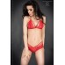 CHILIROSE: completino intimo in pizzo con stringhe. Rosso. CHILIROSE: completino intimo in pizzo con stringhe. Rosso.