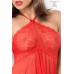 CHILIROSE: chemise in microrete e pizzo. Rosso CHILIROSE: chemise in microrete e pizzo. Rosso