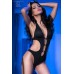 CHILIROSE: Body-monokini nero con anelli metallici. CHILIROSE: Body-monokini nero con anelli metallici.