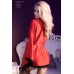 CHILIROSE: vestaglia in satin e pizzo. Rosso. CHILIROSE: vestaglia in satin e pizzo. Rosso.