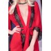 CHILIROSE: vestaglia in tulle e pizzo. Rosso CHILIROSE: vestaglia in tulle e pizzo. Rosso