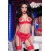 CHILIROSE: set 3 pz. reggiseno, reggicalze e perizoma rosso. CHILIROSE: set 3 pz. reggiseno, reggicalze e perizoma rosso.