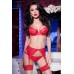 Set 3 pezzi in pizzo. Rosso Set 3 pezzi in pizzo. Rosso