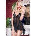 Babydoll in tulle e pizzo con coppe aperte. Babydoll in tulle e pizzo con coppe aperte.