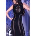 Vestito nero aderente con inserti traforati. Vestito nero aderente con inserti traforati.