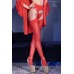 Collant velati in Lycra effetto reggicalze. Colore rosso. Collant velati in Lycra effetto reggicalze. Colore rosso.
