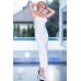 Abito lungo bianco con strass. Abito lungo bianco con strass.