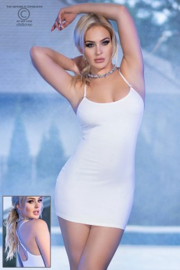 Mini abito bianco con strass. Mini abito bianco con strass.