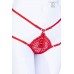 Brasiliana in pizzo con doppi fianchetti e ciondolo. Rosso Brasiliana in pizzo con doppi fianchetti e ciondolo. Rosso