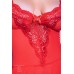 Babydoll rosso in tulle con inserto in pizzo e bijoux. Babydoll rosso in tulle con inserto in pizzo e bijoux.