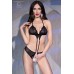 Body in microrete e pizzo con gioiello. Colore nero Body in microrete e pizzo con gioiello. Colore nero
