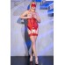 Sexy guepiere 4 pezzi con calze. Rosso Sexy guepiere 4 pezzi con calze. Rosso