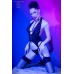 Guepiere set 3 pezzi con calze. Nero Guepiere set 3 pezzi con calze. Nero