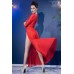 Vestaglia rossa in tulle con inserti in pizzo. Vestaglia rossa in tulle con inserti in pizzo.