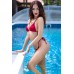Mini bikini rosso 3 pezzi con tanga e perizoma. Mini bikini rosso 3 pezzi con tanga e perizoma.