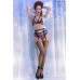 Set intimo 5 pezzi in fantasia scozzese con calze. Set intimo 5 pezzi in fantasia scozzese con calze.