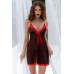 Babydoll a pois con merletti in pizzo. Nero-rosso Babydoll a pois con merletti in pizzo. Nero-rosso
