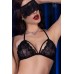 Completo intimo 5 pezzi con calze e benda. Nero Completo intimo 5 pezzi con calze e benda. Nero