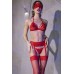 Completo intimo 5 pezzi con calze e benda. Rosso Completo intimo 5 pezzi con calze e benda. Rosso