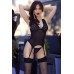Guepiere in tulle e pizzo con motivo posteriore + calze. Guepiere in tulle e pizzo con motivo posteriore + calze.