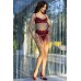 Set intimo 4 pezzi rosso/nero con calze. Set intimo 4 pezzi rosso/nero con calze.