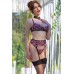 Set intimo 4 pezzi nero/rosso con calze. Set intimo 4 pezzi nero/rosso con calze.
