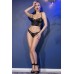 Top e slip in microrete e tessuto pitonato nero. Top e slip in microrete e tessuto pitonato nero.