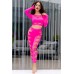 Top e leggings stringati con cuori. Fucsia Top e leggings stringati con cuori. Fucsia