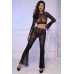 Top e pantaloni in rete ricamata. Nero Top e pantaloni in rete ricamata. Nero
