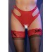 Slip aperti in similpelle con doppi fianchetti. Rosso Slip aperti in similpelle con doppi fianchetti. Rosso
