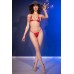Micro bikini in tulle brillante. Rosso Micro bikini in tulle brillante. Rosso