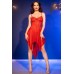 Babydoll rosso in tulle con inserto in pizzo e bijoux. Babydoll rosso in tulle con inserto in pizzo e bijoux.