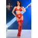 Completino rosso 4 pezzi in pizzo con calze. Completino rosso 4 pezzi in pizzo con calze.