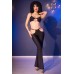 Top nero + leggings con dettagli dorati. Top nero + leggings con dettagli dorati.