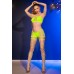 Top e pantaloncini con intagli. Verde neon Top e pantaloncini con intagli. Verde neon
