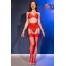 Set intimo rosso 5 pezzi con reggicalze, calze e frustino Set intimo rosso 5 pezzi con reggicalze, calze e frustino