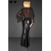 Vestito lungo con mantellina in tulle. Vestito lungo con mantellina in tulle.