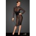 Abito aderente in tulle con righe verticali. Abito aderente in tulle con righe verticali.