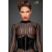Abito aderente in tulle con righe verticali. Abito aderente in tulle con righe verticali.